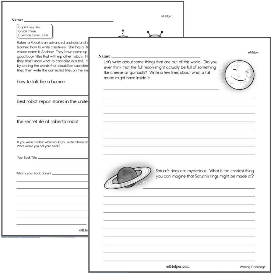 Writing Worksheets For Creative Kids Free Pdf Printables Edhelper Com